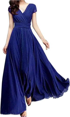 Flutter Sleeves Bridesmaid Dresses for Wedding Chiffon V Neck Ruffles Empire Waist Formal Party Dress 2025