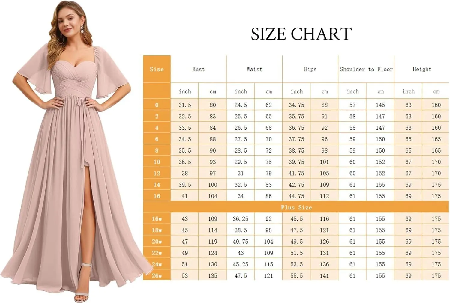 Flutter Sleeves Bridesmaid Dresses Long Prom Dresses High Slit Ruched Chiffon Evening Party Dresses with Pockets