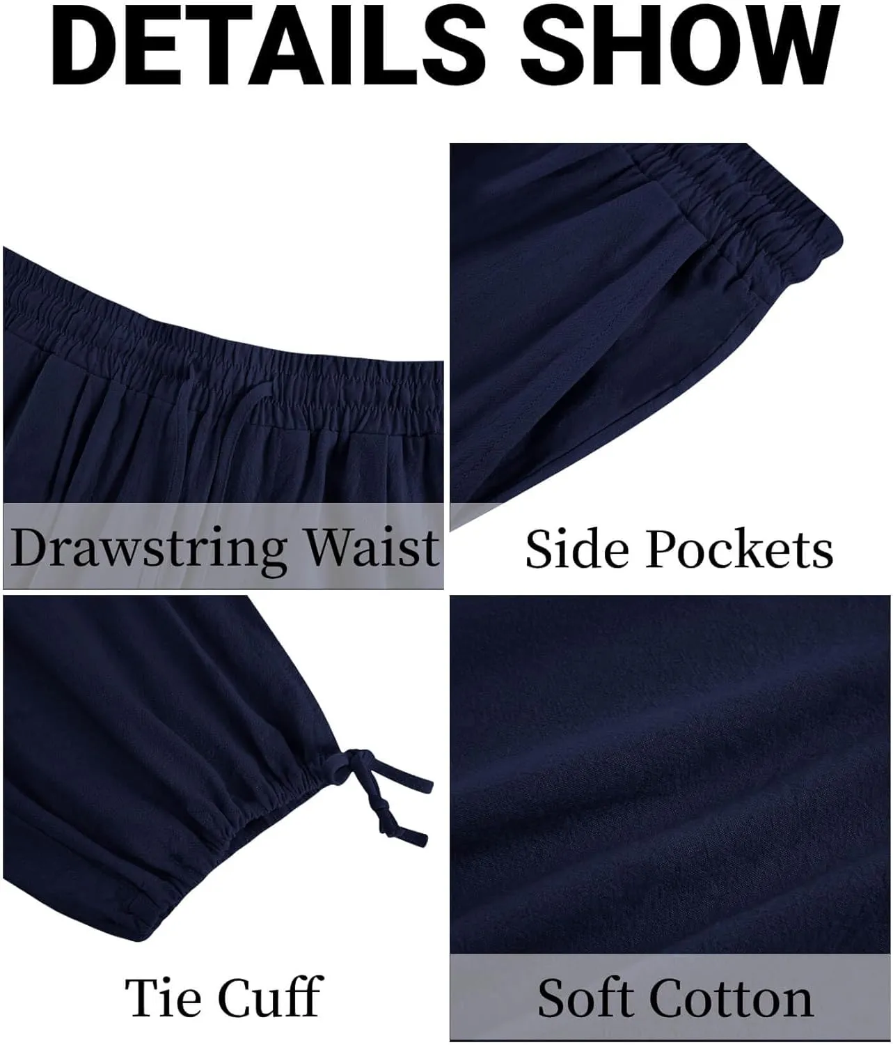Gafeng Mens Harem Capri Pants Beach Yoga Baggy 3/4 Shorts Casual Drawstring Summer Wide Leg Pants
