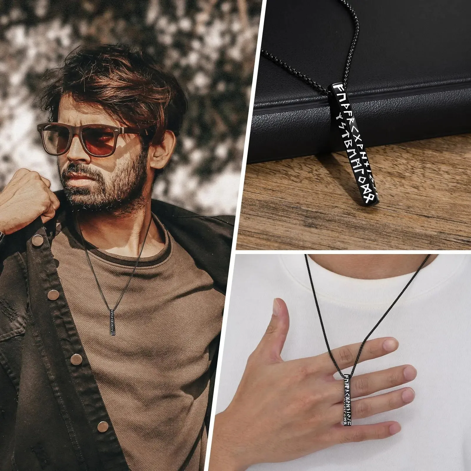 Geometric Viking Pendant Necklaces for Men