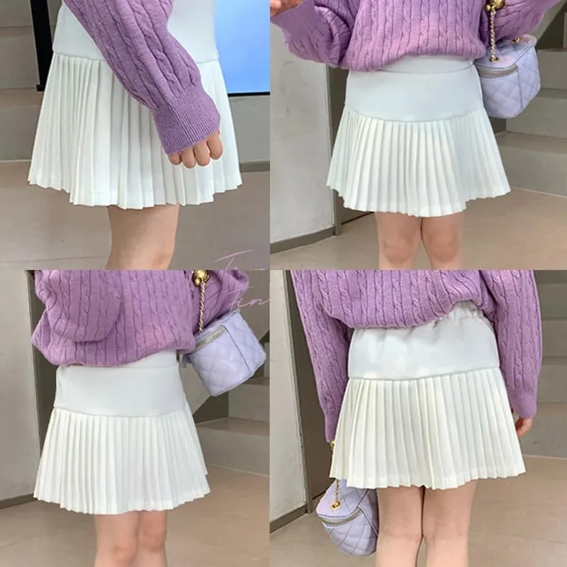 Girl Pleated Skirts Little Kid Tennis Skirts Skorts Built in Shorts Toddler Girl Flowy Skirts Athletic Skorts
