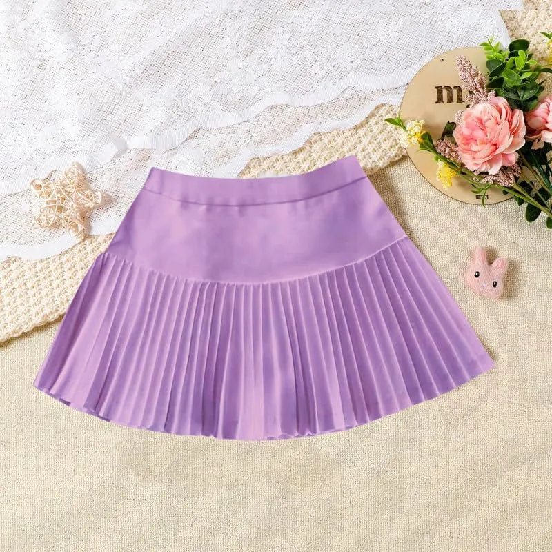 Girl Pleated Skirts Little Kid Tennis Skirts Skorts Built in Shorts Toddler Girl Flowy Skirts Athletic Skorts