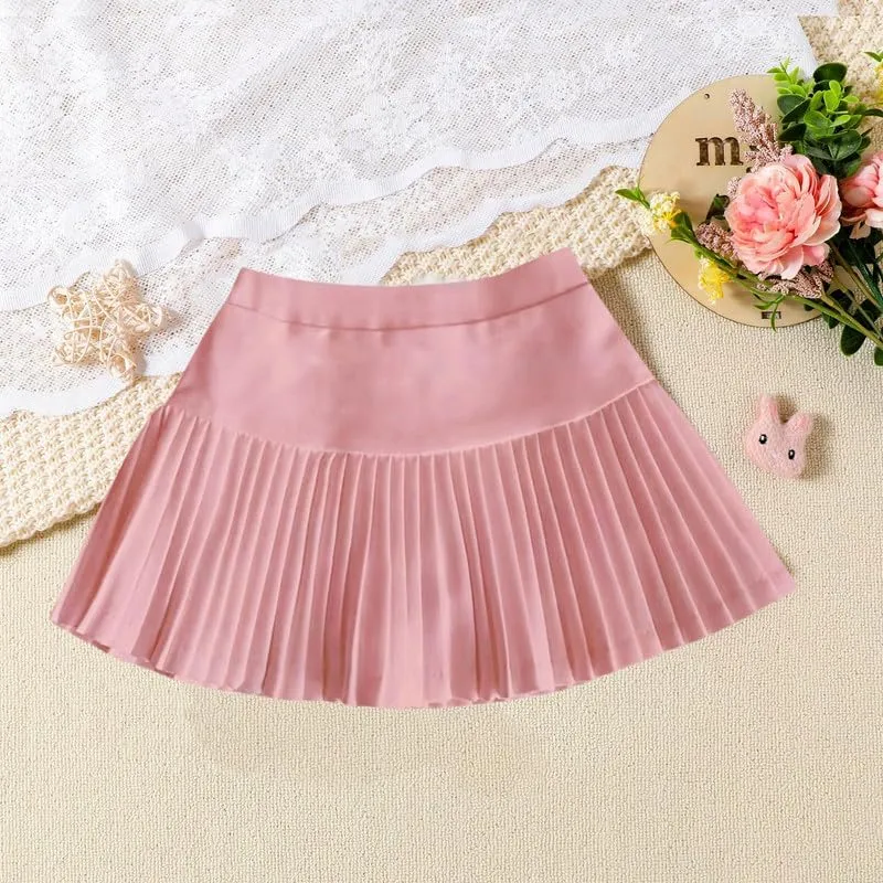 Girl Pleated Skirts Little Kid Tennis Skirts Skorts Built in Shorts Toddler Girl Flowy Skirts Athletic Skorts