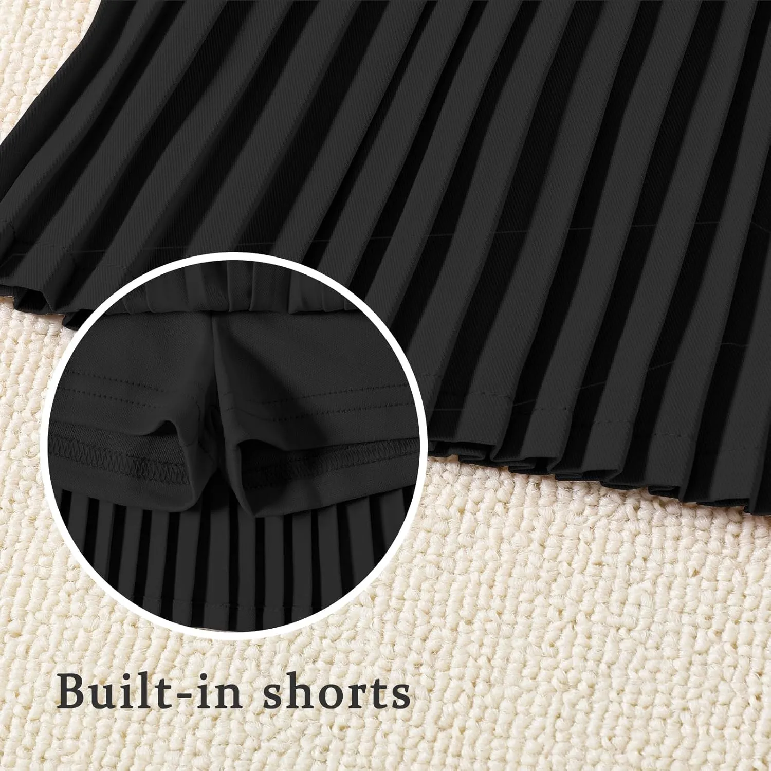 Girl Pleated Skirts Little Kid Tennis Skirts Skorts Built in Shorts Toddler Girl Flowy Skirts Athletic Skorts
