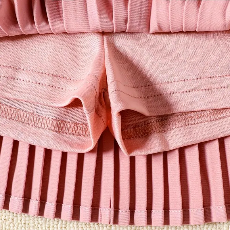 Girl Pleated Skirts Little Kid Tennis Skirts Skorts Built in Shorts Toddler Girl Flowy Skirts Athletic Skorts