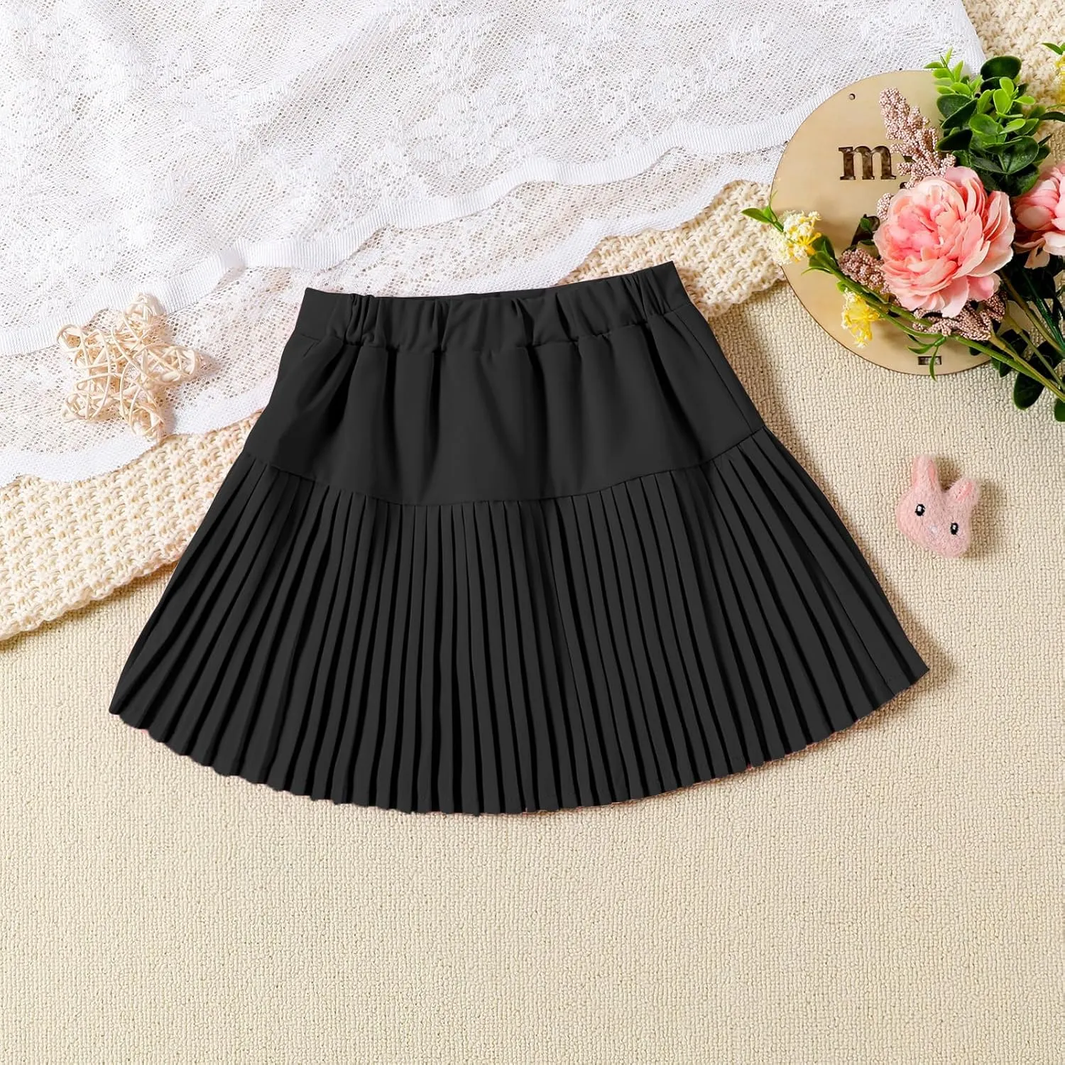 Girl Pleated Skirts Little Kid Tennis Skirts Skorts Built in Shorts Toddler Girl Flowy Skirts Athletic Skorts