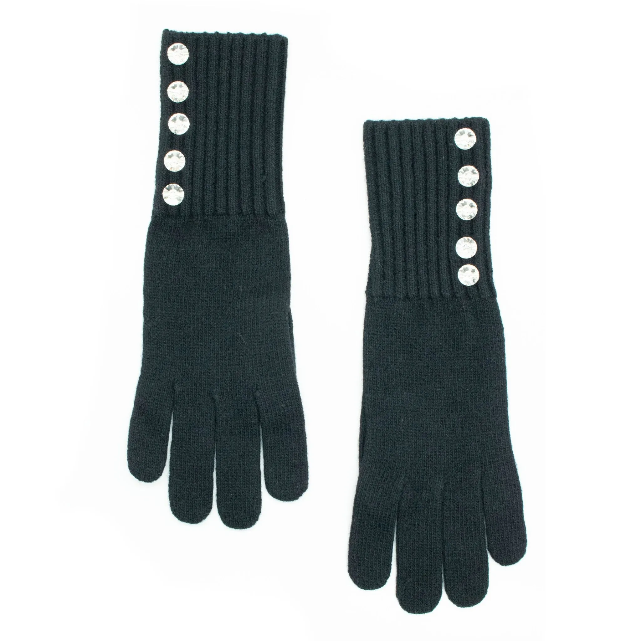 GLOVES WITH CRYSTAL BUTTONS