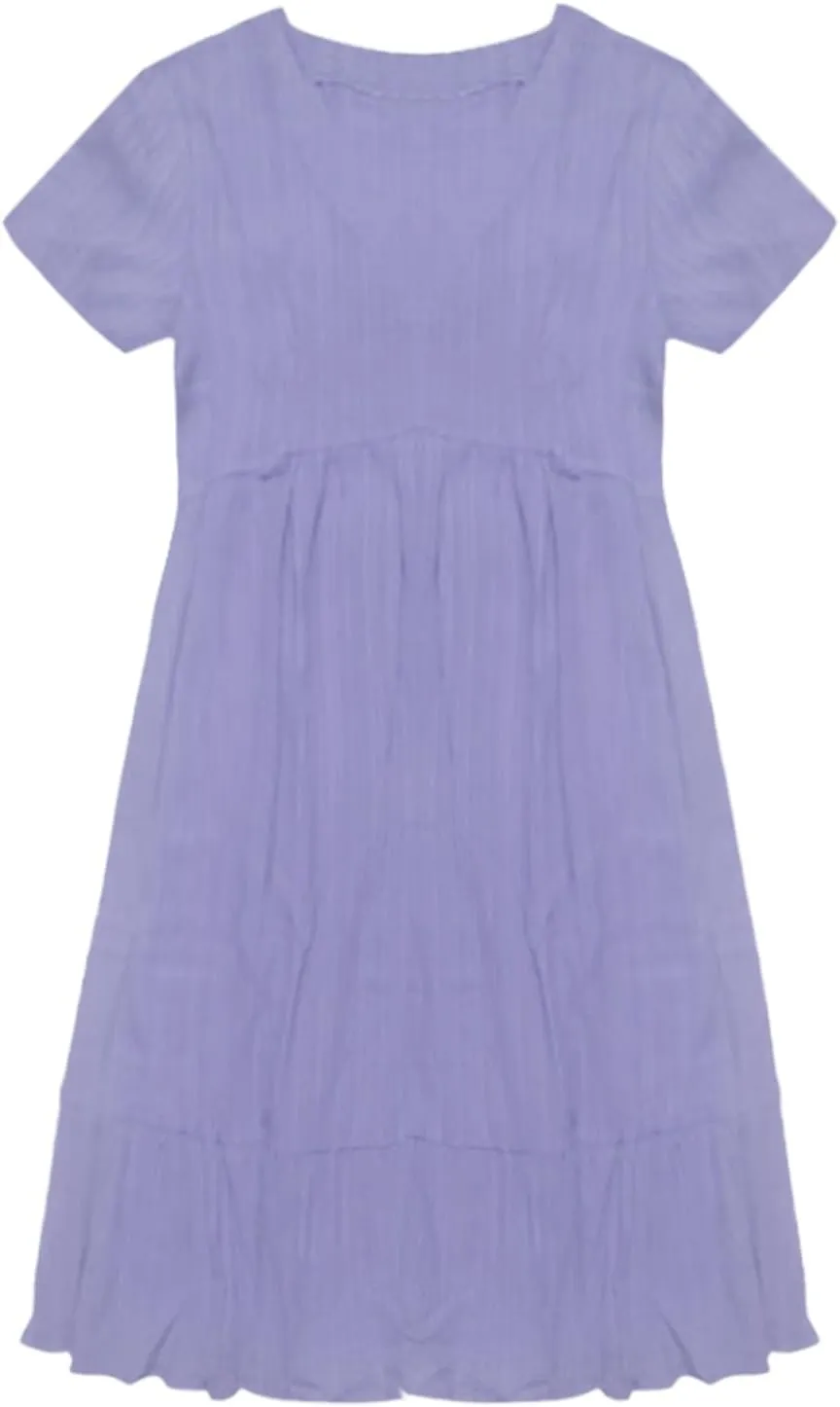 GOKKILRW Womens Summer Dresses Casual Short Sleeve Flowy Maternity Dress Lightweight Going Out Nightgowns Midi Beach Sundress