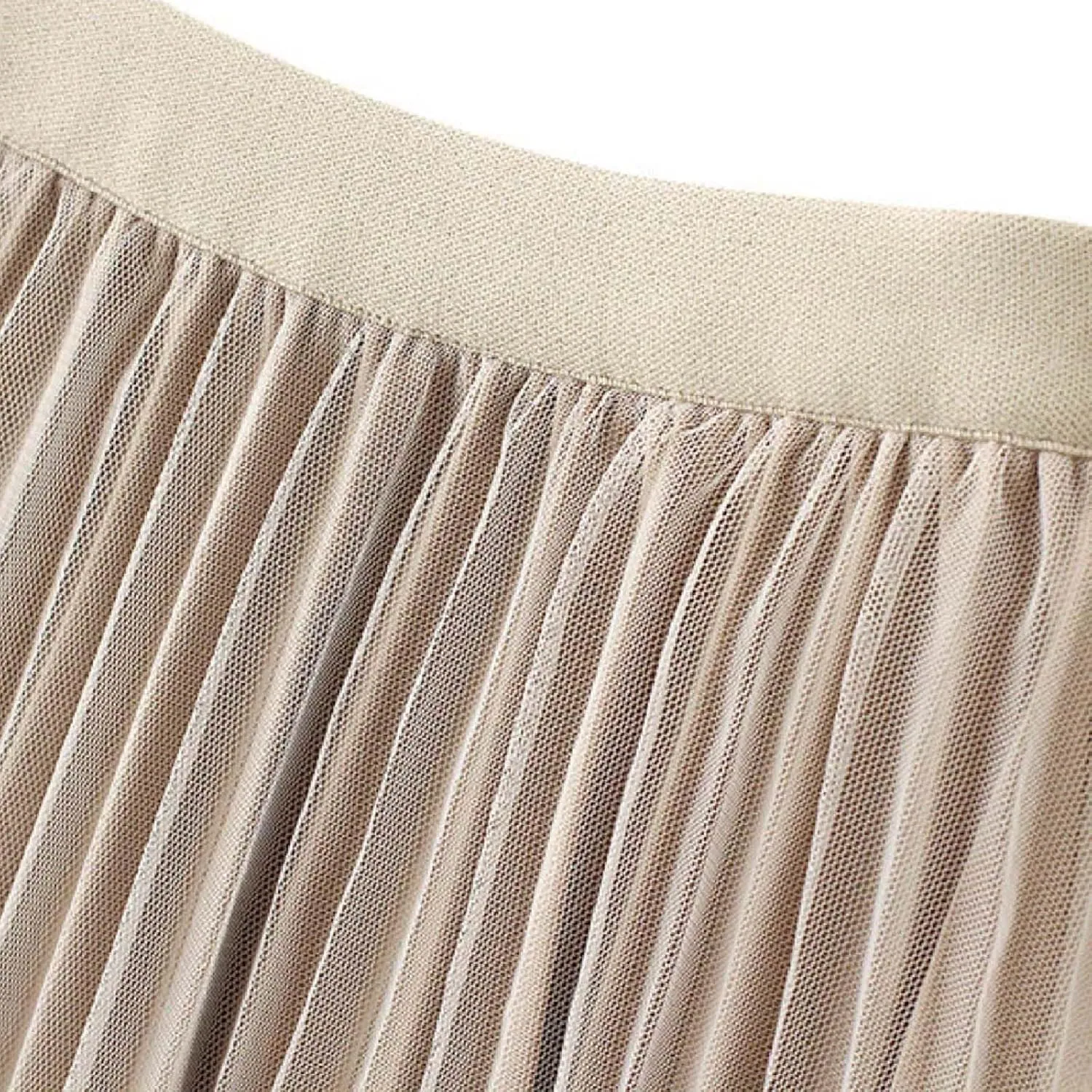 Golden Velvet Mesh Half Skirt for Women Wearing Long High Waisted Pleated Skirt On Both Sides Petticoat Skirt