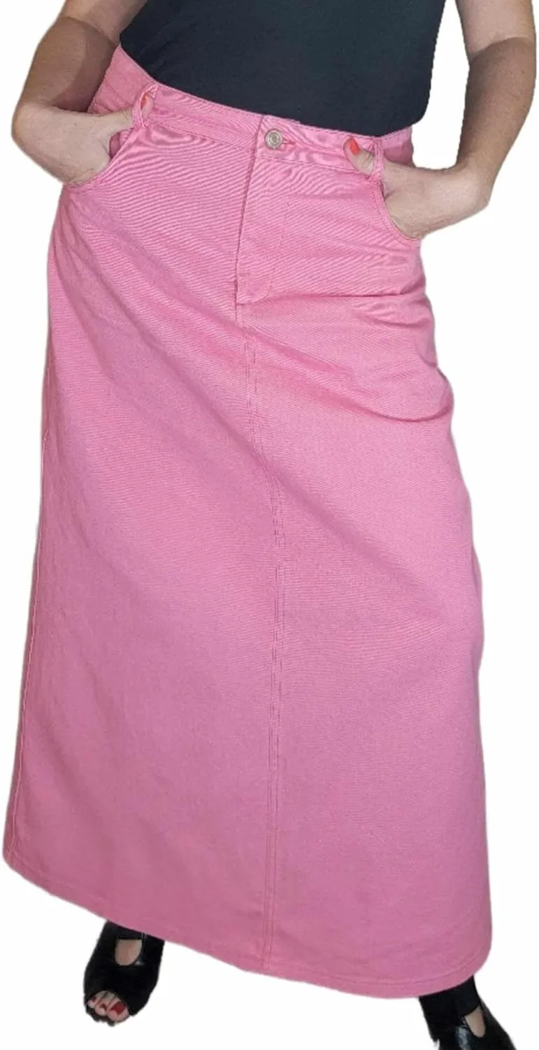 Gracie's Couture - Rosie Maxi Pink Jean Skirt