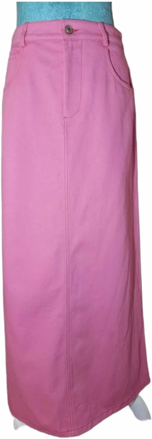 Gracie's Couture - Rosie Maxi Pink Jean Skirt
