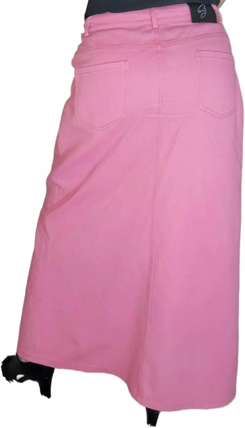 Gracie's Couture - Rosie Maxi Pink Jean Skirt