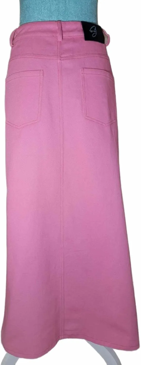 Gracie's Couture - Rosie Maxi Pink Jean Skirt