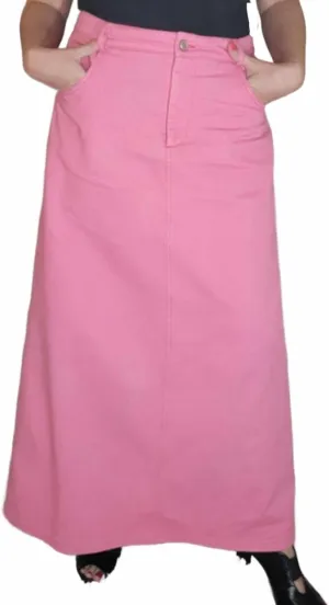 Gracie's Couture - Rosie Maxi Pink Jean Skirt