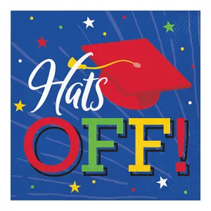 Graduation Hats Off Grad Lunch Napkins | 16 ct