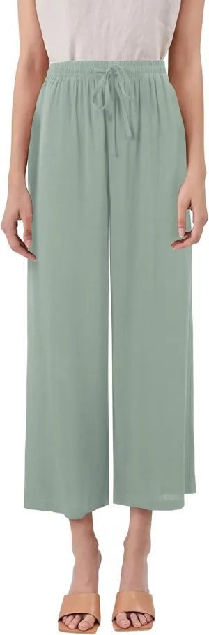 Hat and Beyond Womens Premium Soft Linen Shorts & Pants Relaxed Fit Comfort Resort Wear Boho Beach Coverup Style