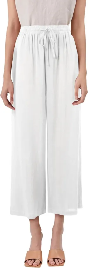 Hat and Beyond Womens Premium Soft Linen Shorts & Pants Relaxed Fit Comfort Resort Wear Boho Beach Coverup Style