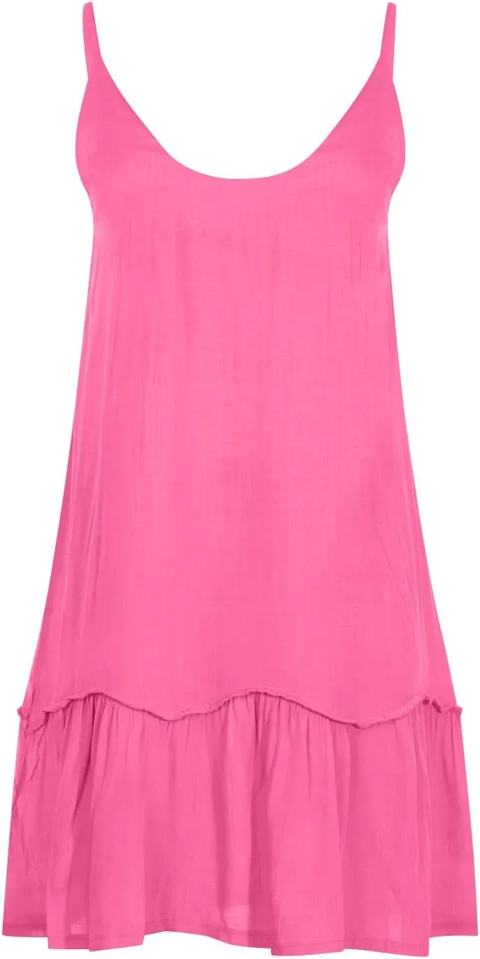 HGps8w Womens Summer Linen V Neck Mini Dresses Spaghetti Strap Cute Ruffle Hem Casual Sleeveless Short Dresses