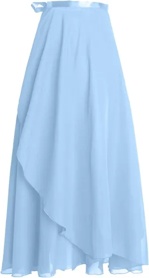 High Waist Wrap Maxi Skirt for Women Asymmetrical Hem Flowing Long Skirts Elegant Formal Outfits