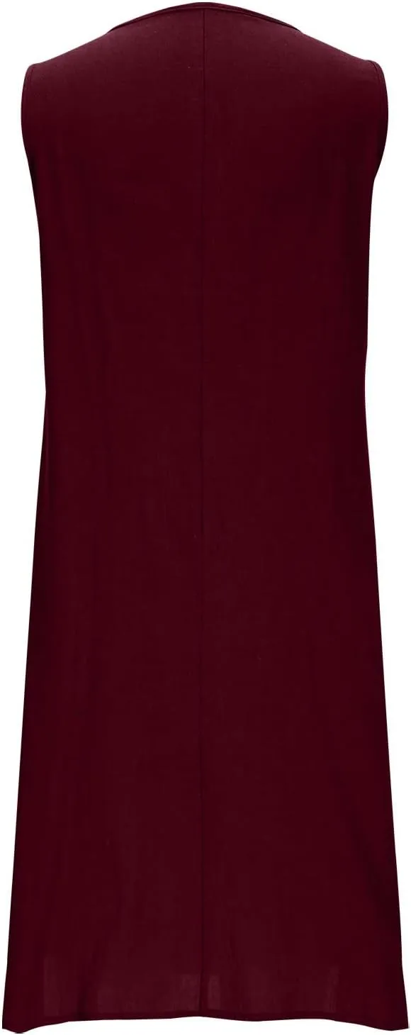 hlysgo Mini Dresses for Women 2025 Casual Comfy Cotton Linen Cover Up Dress Summer Sleeveless Beach Sundress with Pockets
