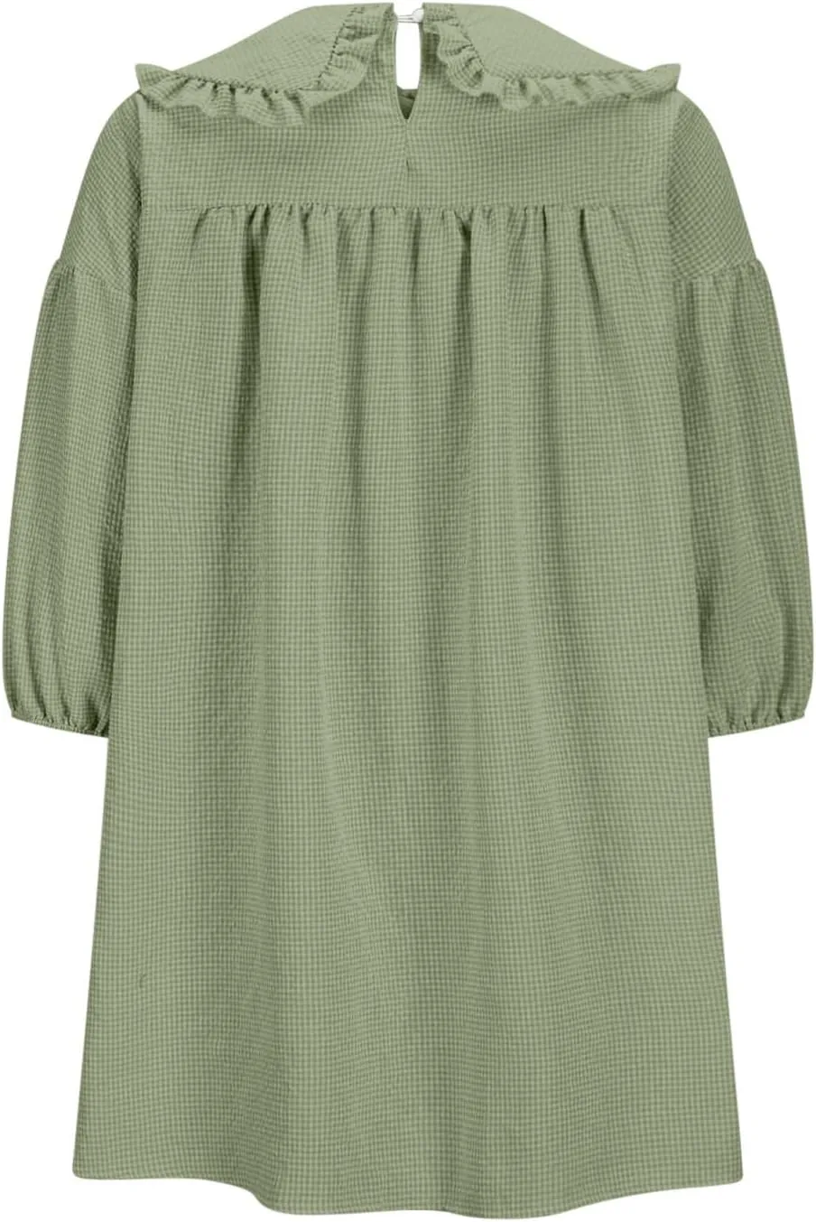 hlysgo Vacation Dresses for Women 2025 Casual Loose Fit 3/4 Sleeve Collar Neck Mini Dress Summer Solid Beach Babydoll Dress