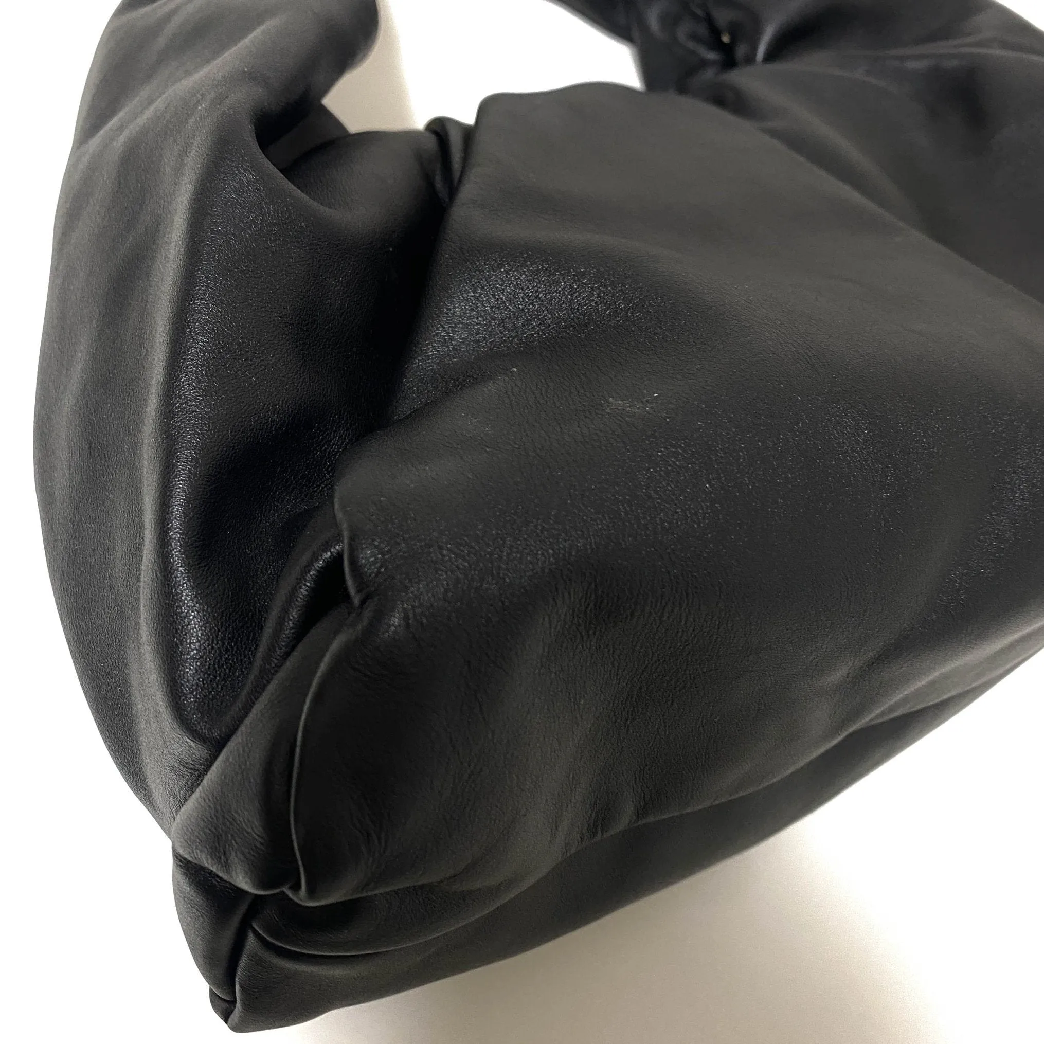 Hobo Shoulder Bag Leather Black