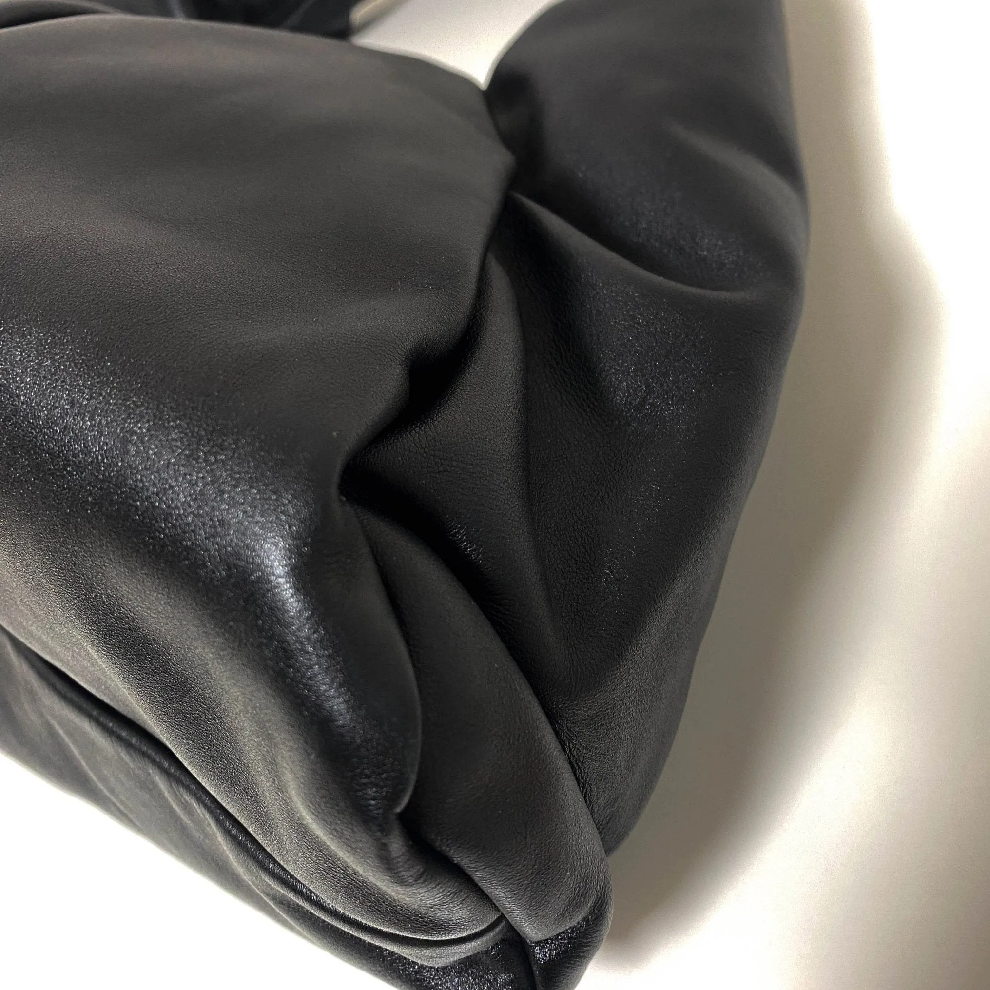 Hobo Shoulder Bag Leather Black