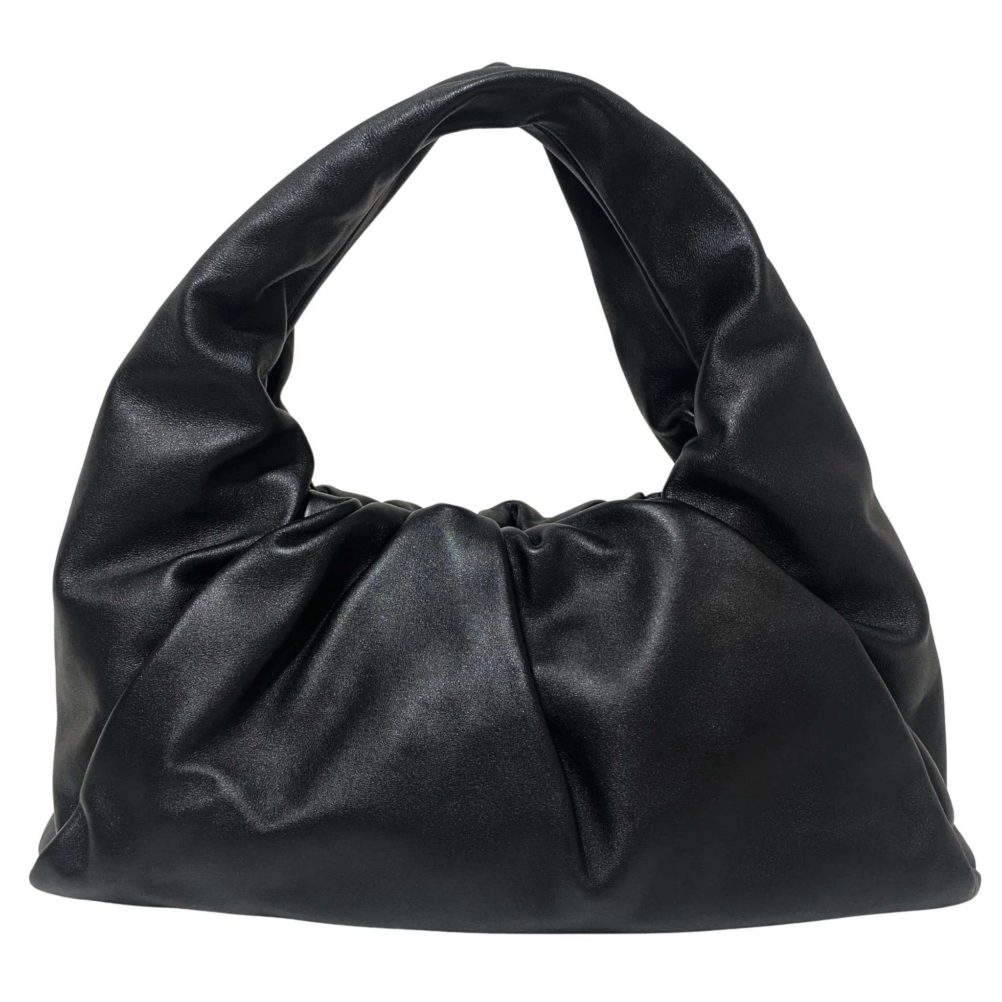 Hobo Shoulder Bag Leather Black