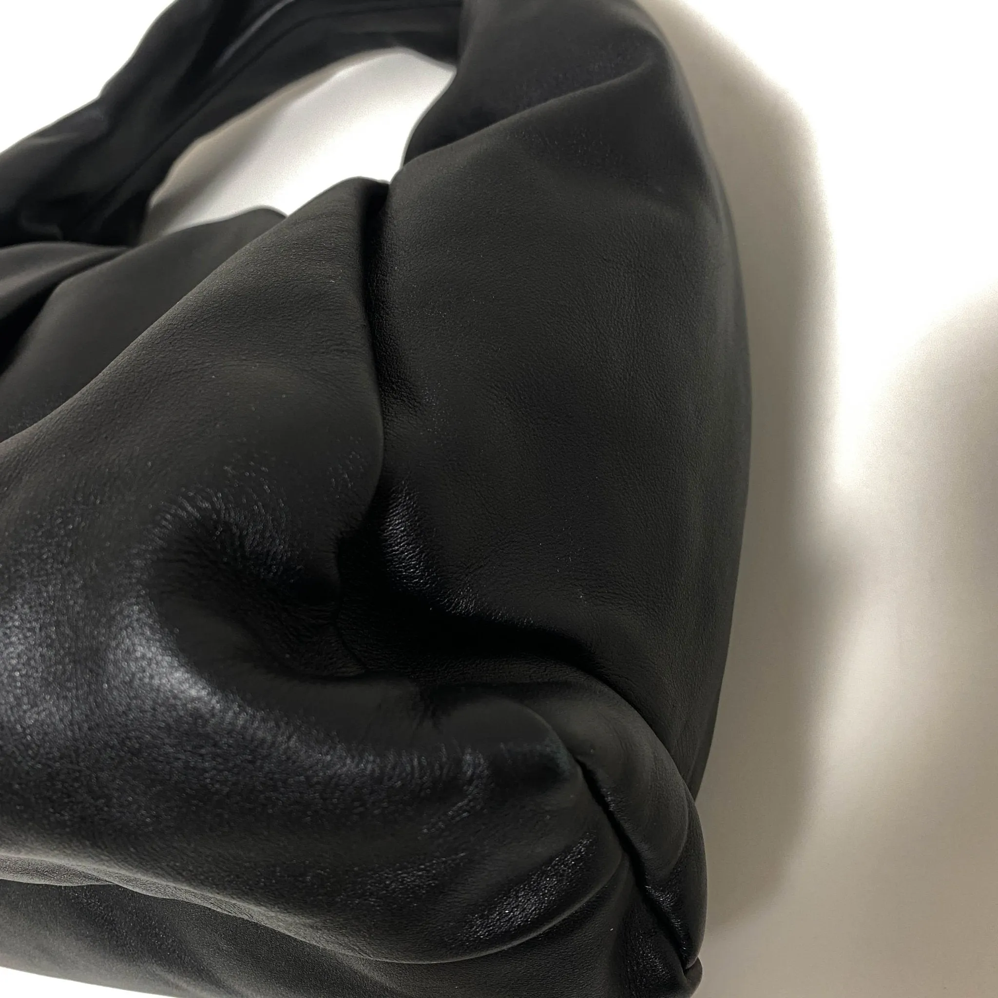 Hobo Shoulder Bag Leather Black