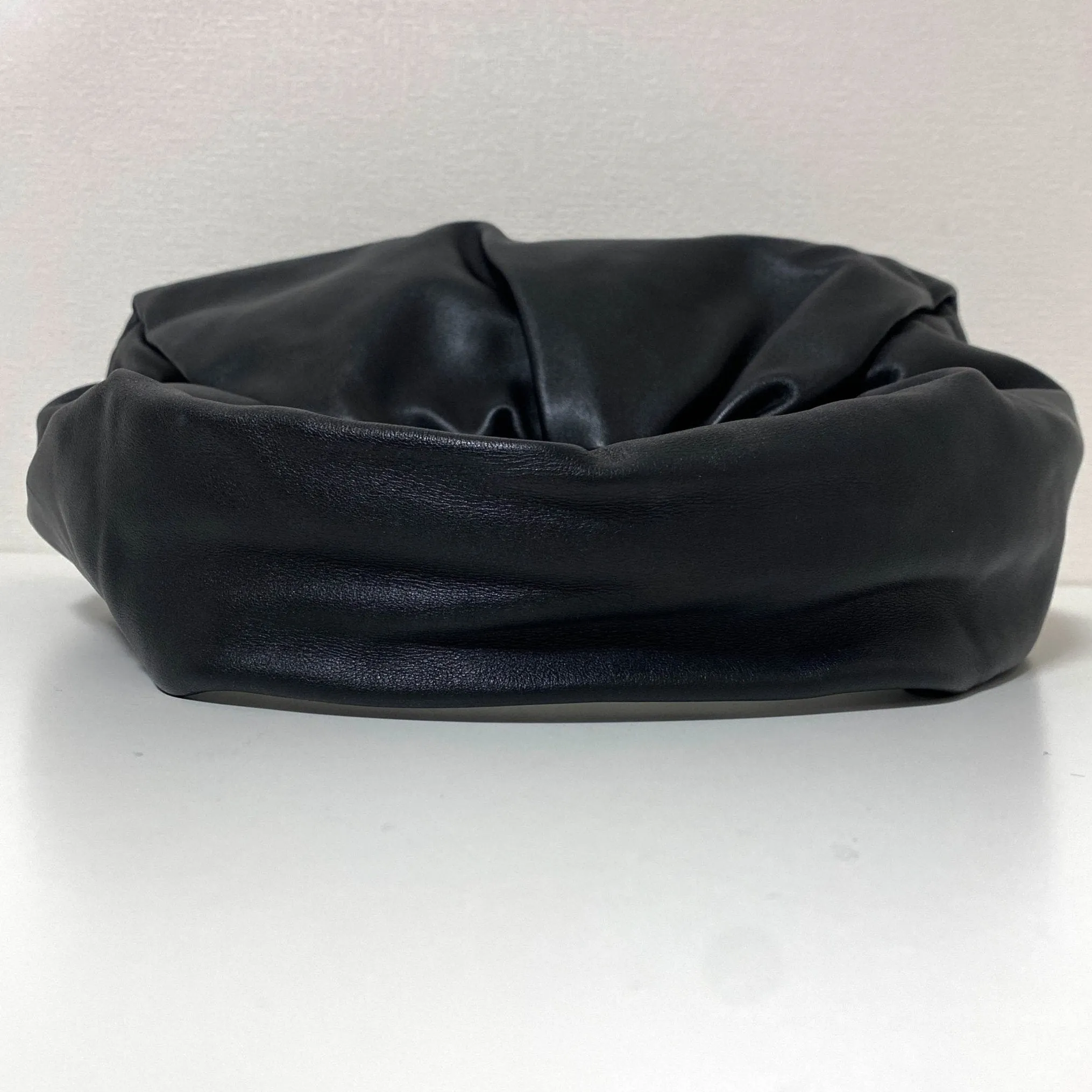 Hobo Shoulder Bag Leather Black