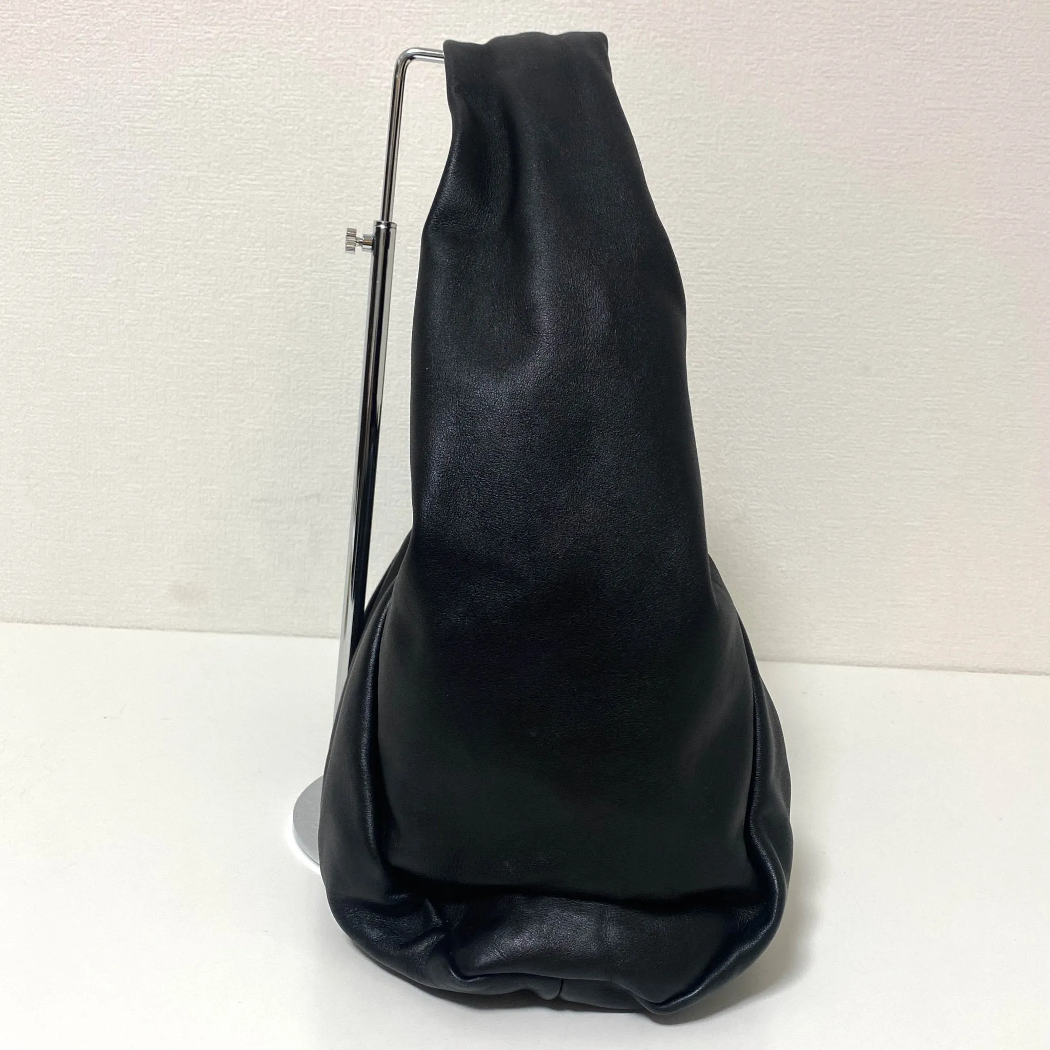 Hobo Shoulder Bag Leather Black
