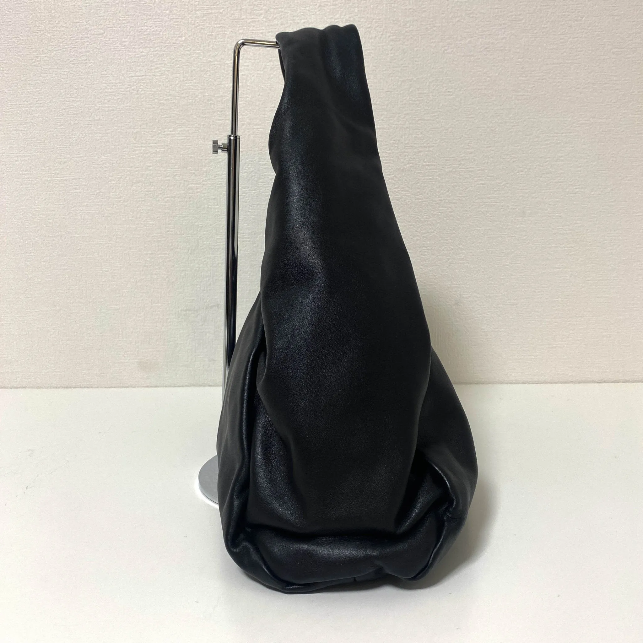 Hobo Shoulder Bag Leather Black