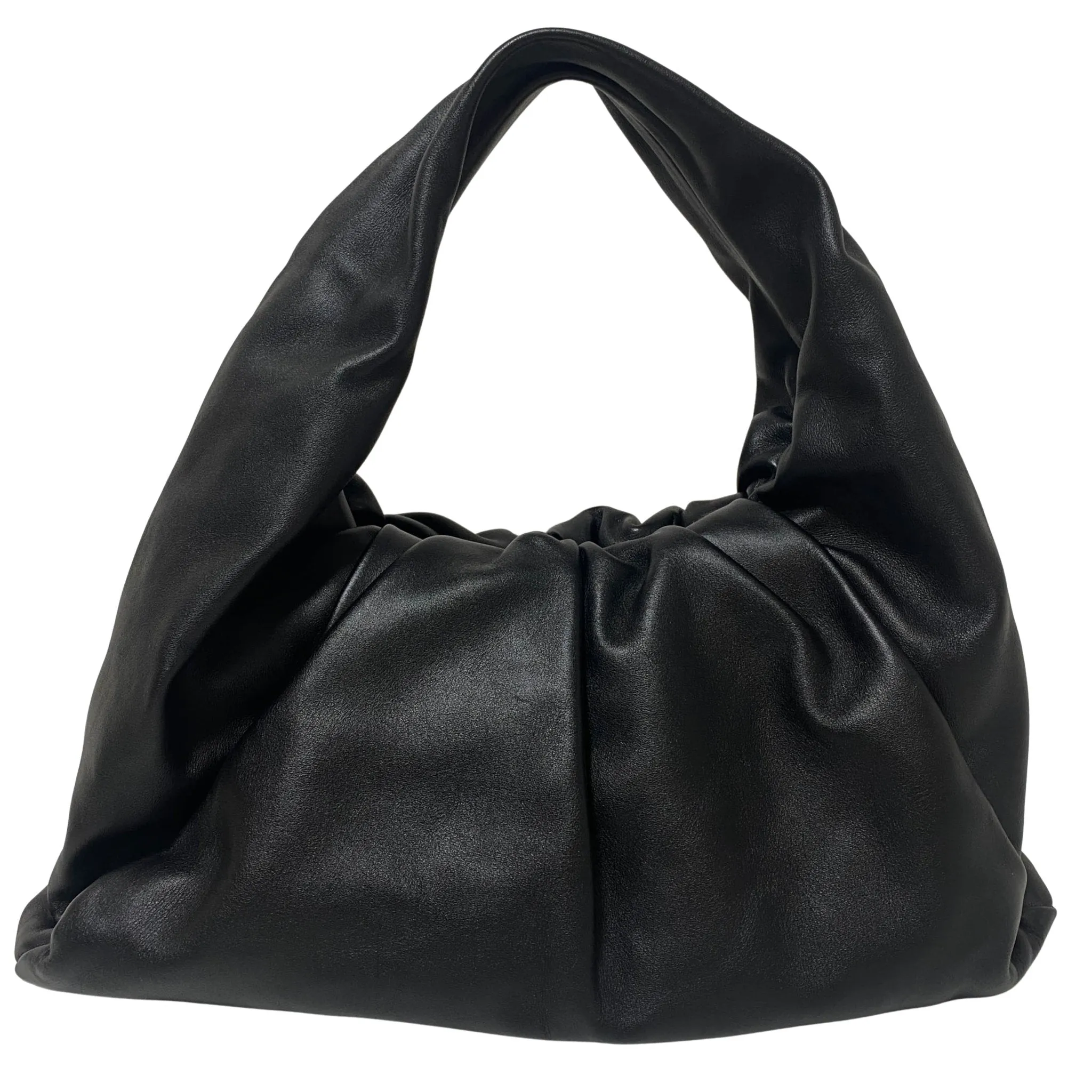 Hobo Shoulder Bag Leather Black
