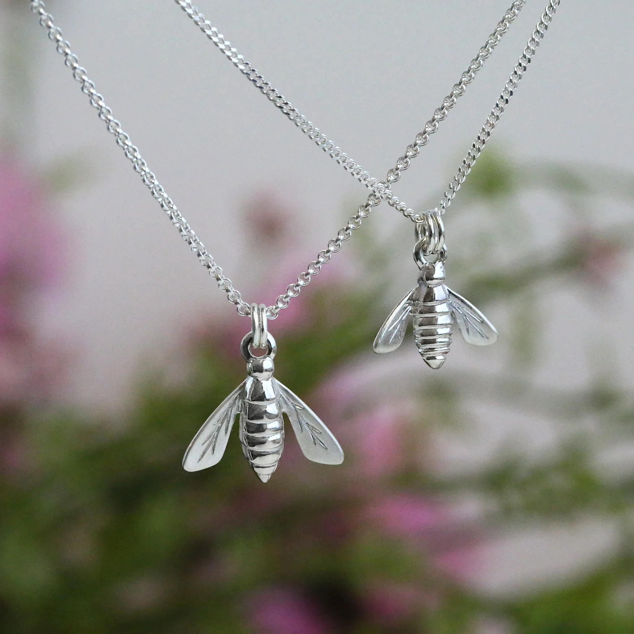 Honeybee Large Pendant in Sterling Silver