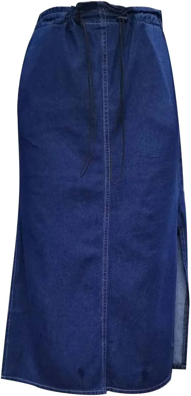 Jean Skirt for Women 2024 Fashion Stretchy A-Line Loose Long Skirt Teen Girls Cute High Waisted Jean Skirt with Pocket
