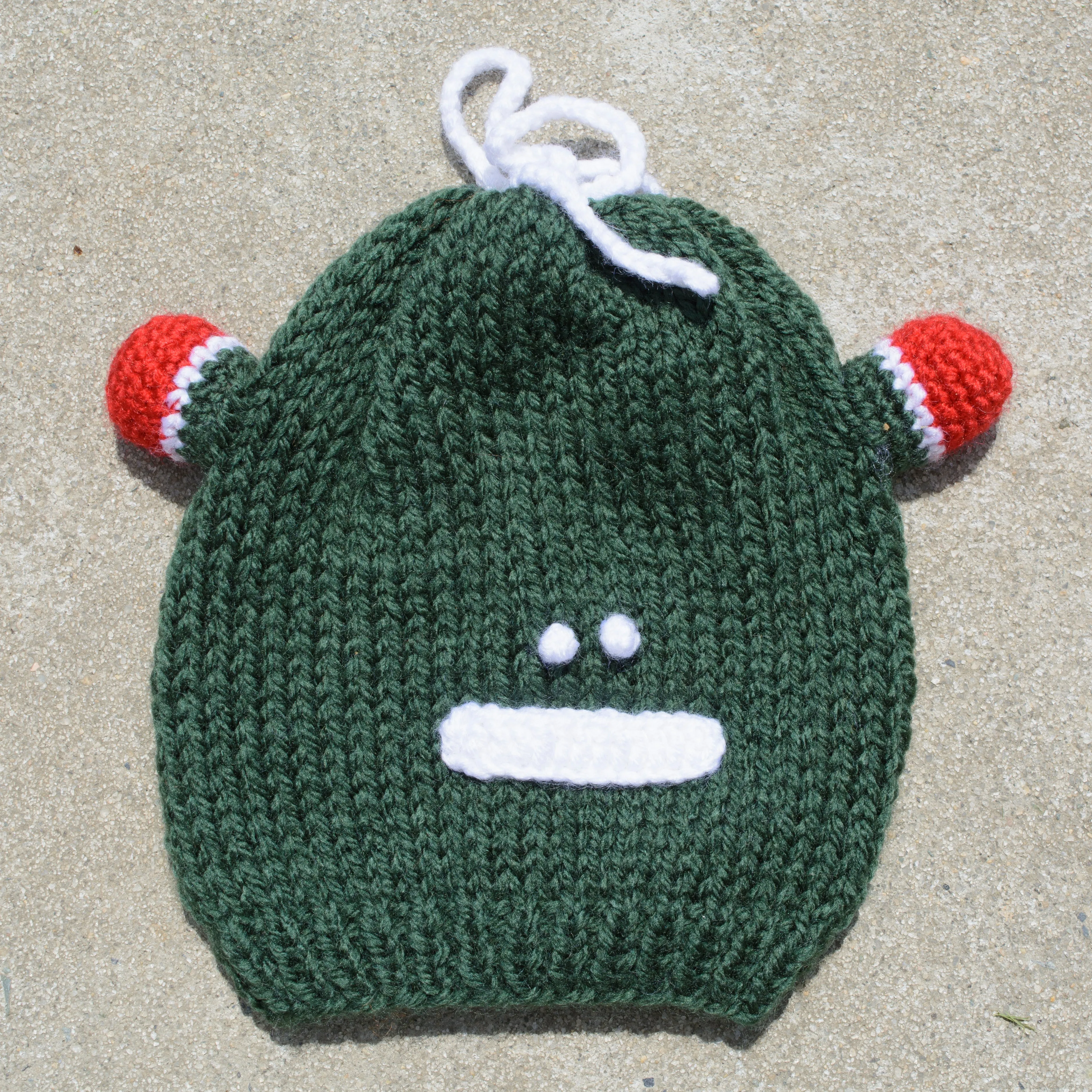 Kid's Beanie Hat Hand-Knitted Frog Wool Beanie Cap