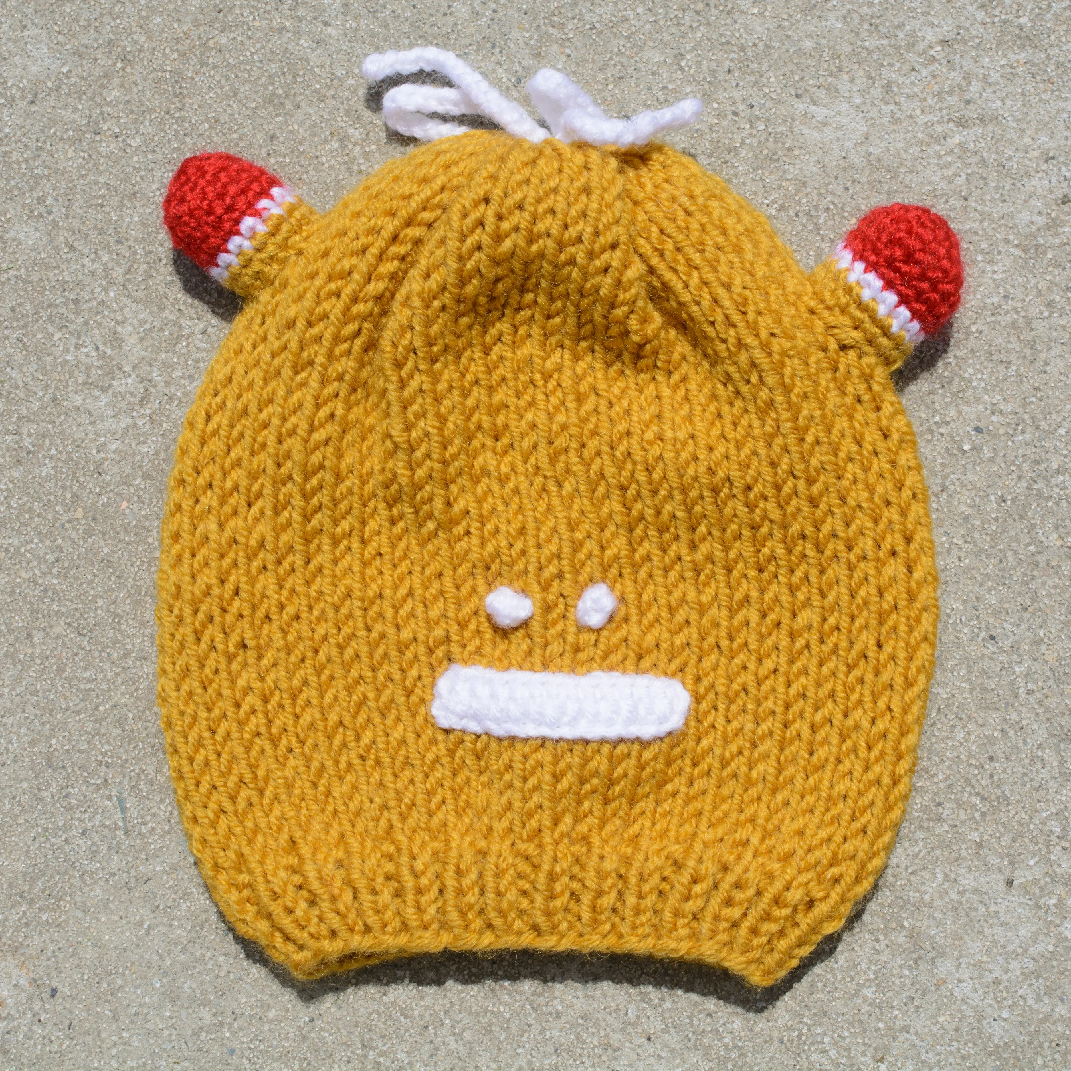Kid's Beanie Hat Hand-Knitted Frog Wool Beanie Cap