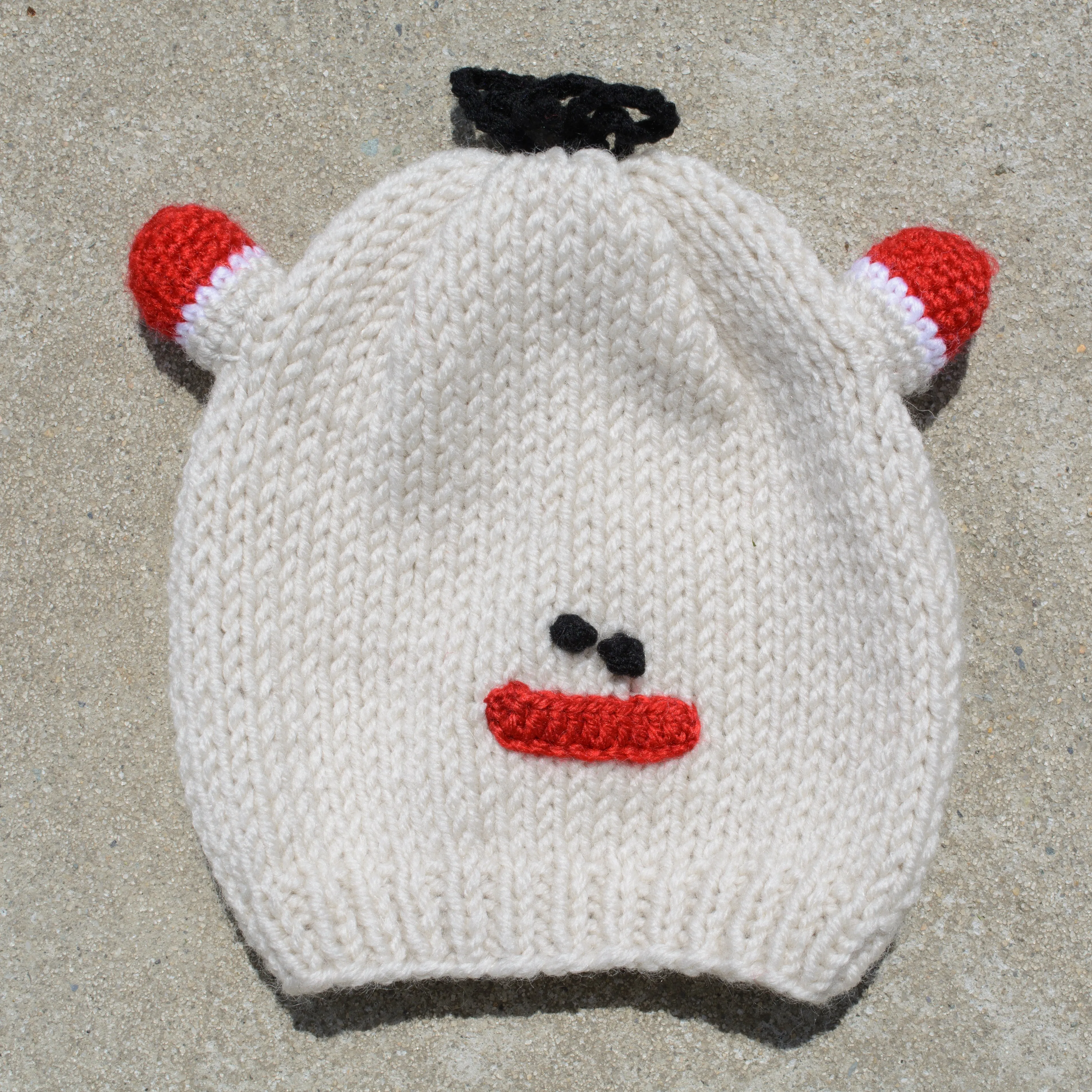Kid's Beanie Hat Hand-Knitted Frog Wool Beanie Cap