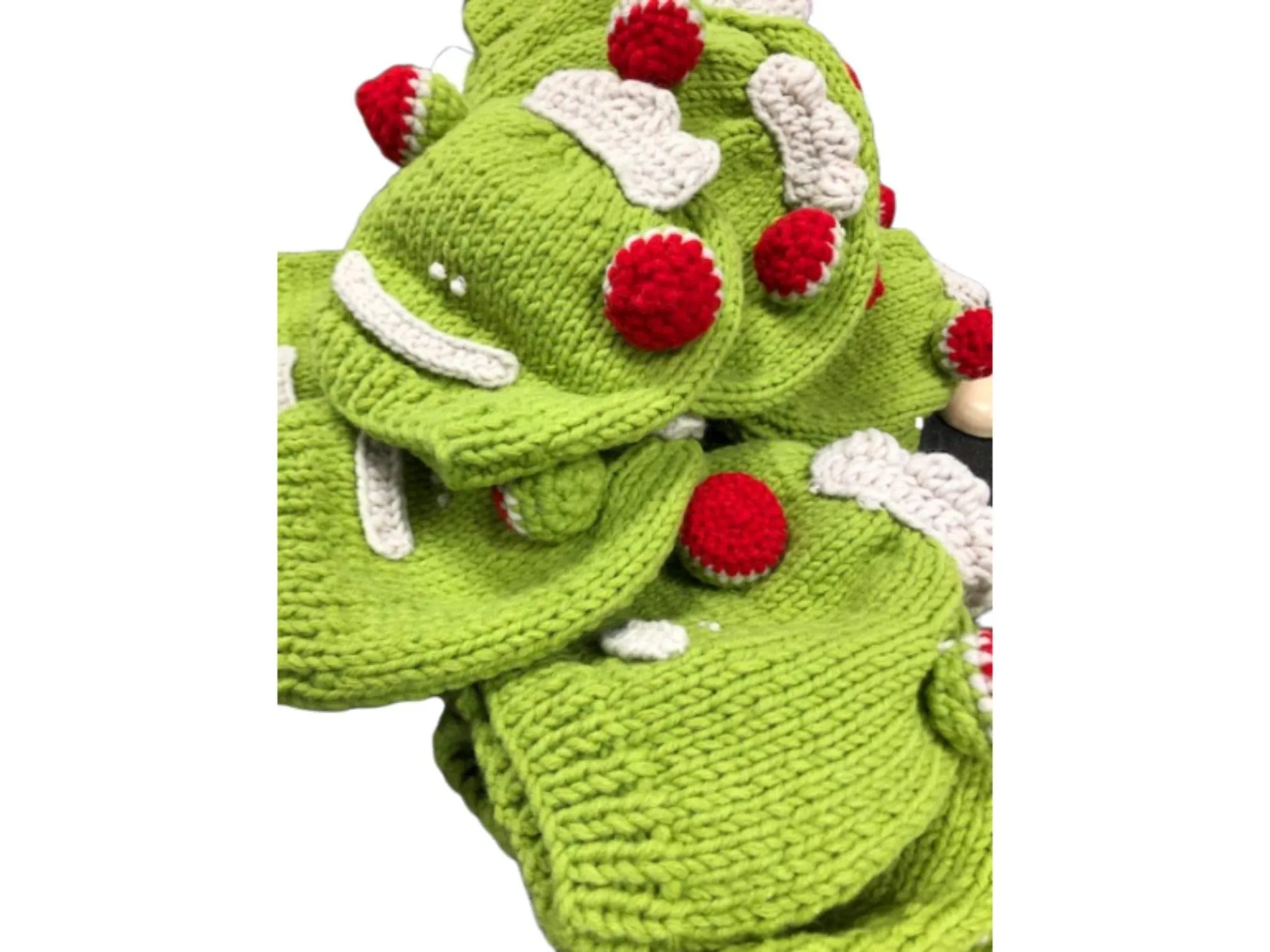 Kid's Beanie Hat Hand-Knitted Frog Wool Beanie Cap