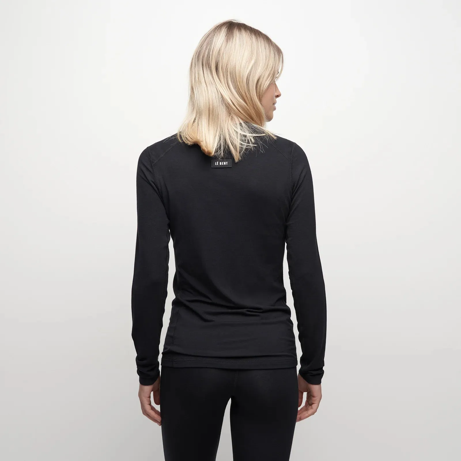 Le Bent Womens Core Light Weight Crew Base Layer Black