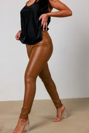 Leder Look Push Up Leggings