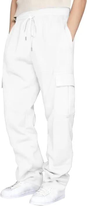 Linen Pants for Men Solid Color Casual Zipper Pocket Colorblock Loose Comfy Sweatpants Trousers for Men Green
