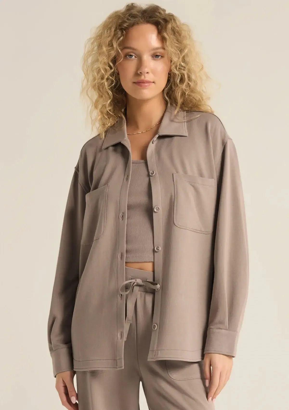 Logan Layover Top - Slate Gray