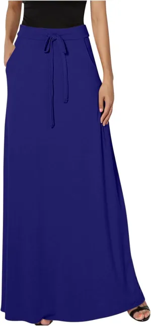 Maxi Skirt for Women 2025 Summer High Waisted Long Flare A-Line Skirt Maxi Dress Casual Long Skirt Ankle Length Skirt