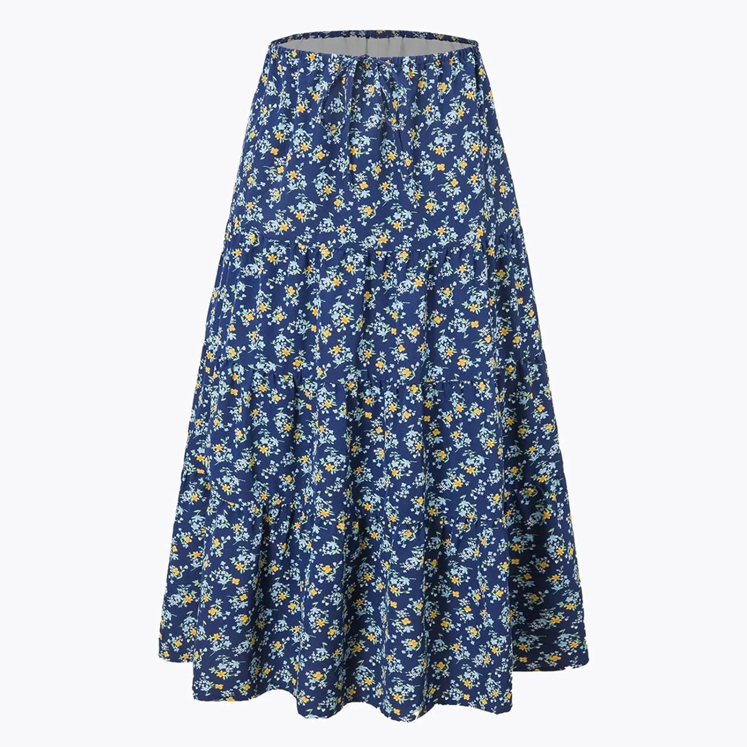 Maxi Skirt with Slit for Women High Waist Boho Flowy Long Skirt Elegant A-Line