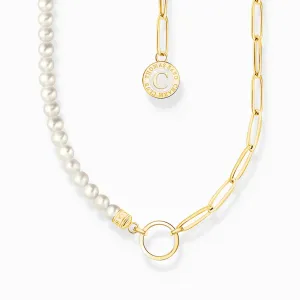 Member Charm Necklace with White Pearls and Charmista Disc | Thomas Sabo
