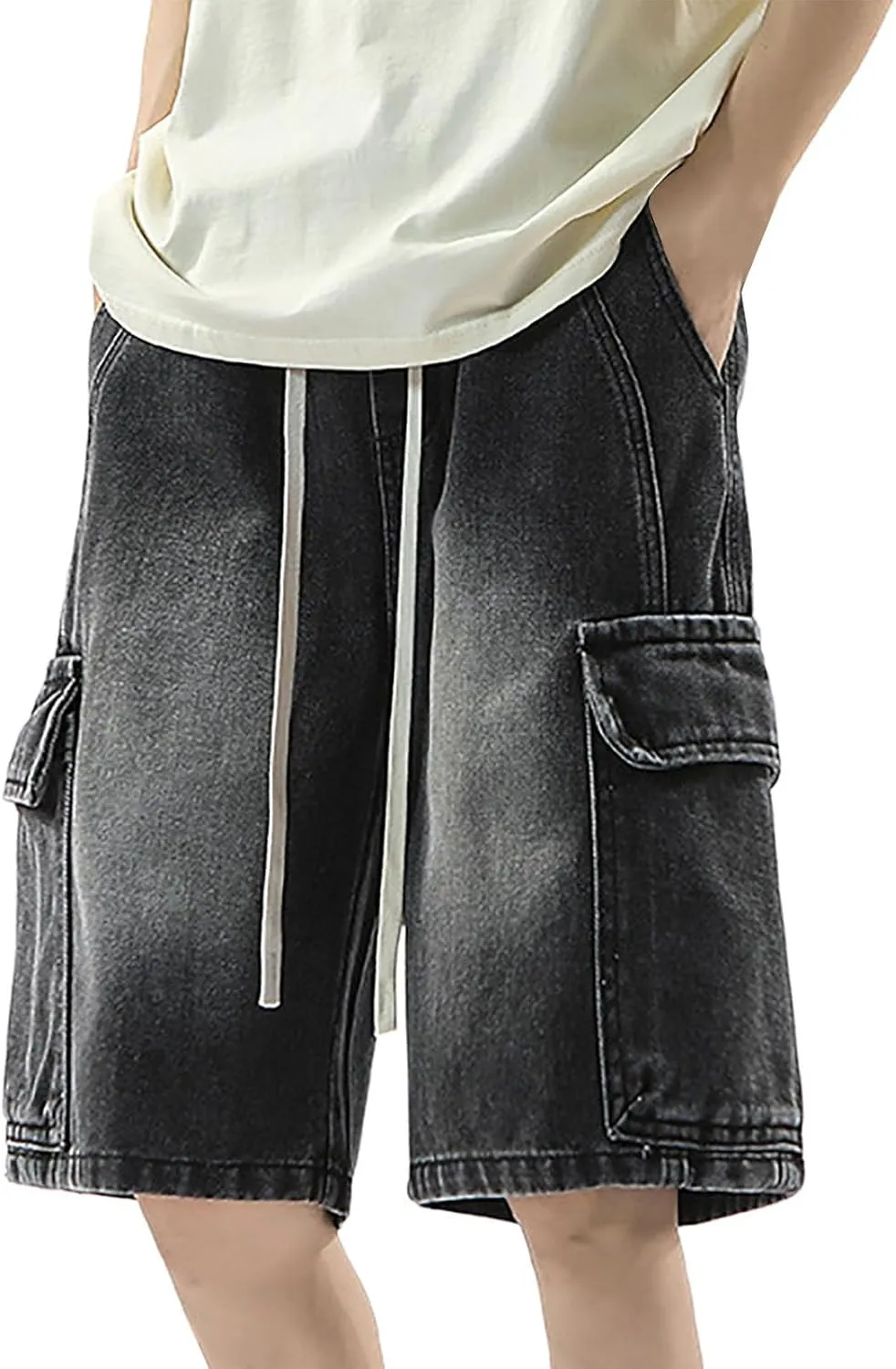 Men Baggy Denim Jorts Y2K Loose Hip Hop Jean Shorts Wide Leg Short Jeans Trendy Outfits