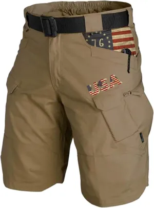Men Cargo Shorts Long Water Resistant Quick Dry Breathable Tactical Pants Lightweight Stretch Ripstop Hiking Pants