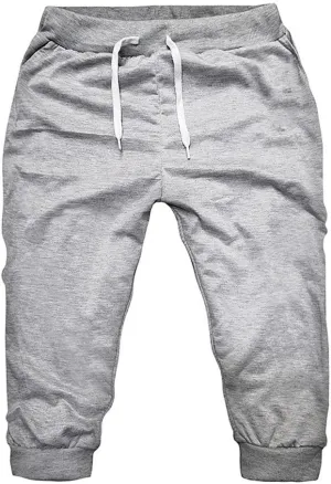 Mens 3/4 Joggers Capri Pants Slim Fit Lightweight Yoga Running Athletic Active Pants Casual Workout Gym Training Sweatpants
