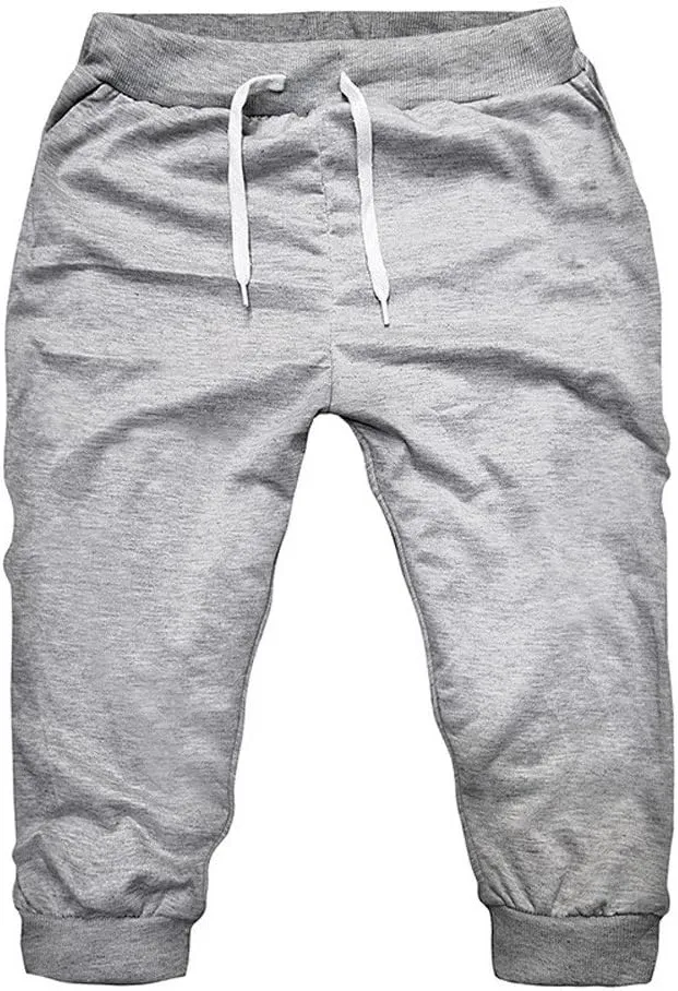 Mens 3/4 Joggers Capri Pants Slim Fit Lightweight Yoga Running Athletic Active Pants Casual Workout Gym Training Sweatpants